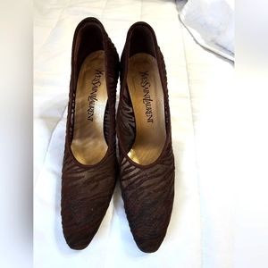 Vintage YSL Yves Saint Laurent Brown Zebra Stripe Pumps size 5.5